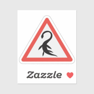Nessie Loch Ness Plesiosaurus Road Sign. Sticker