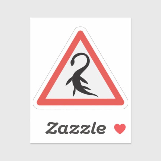 Nessie Loch Ness Plesiosaurus Road Sign. Sticker (Vel)
