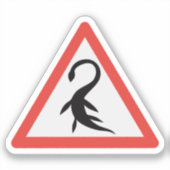 Nessie Loch Ness Plesiosaurus Road Sign. Sticker (Voorkant)