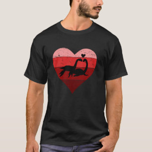 Nessie Retro Valentijnsdag Loch Ness Monster Coup T-shirt