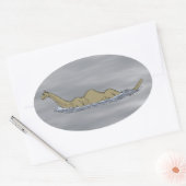 Nessie the Loch Ness Monster Ovale Sticker (Envelop)