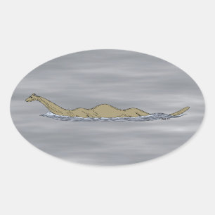 Nessie the Loch Ness Monster Ovale Sticker