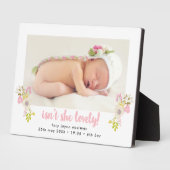 N'est-elle pas belle florale Baby Photo Plaque (Côté)
