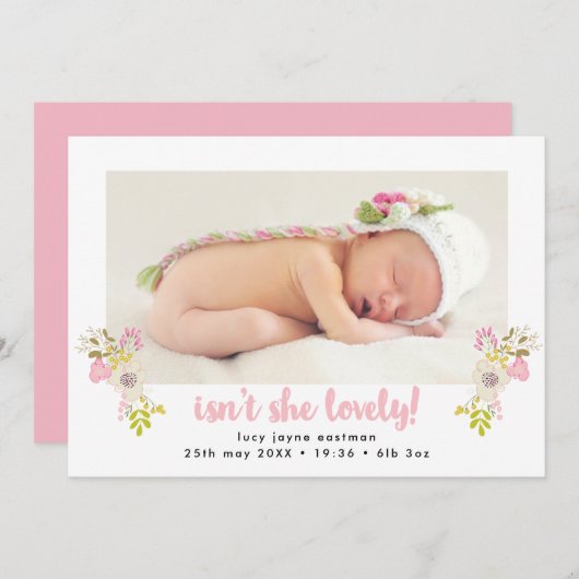 N'est-elle pas une belle Faire-part de naissance f (Devant / Derrière)