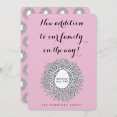 Nest Monogramme Bébé Fille Grossesse Faire-part (Devant / Derrière)