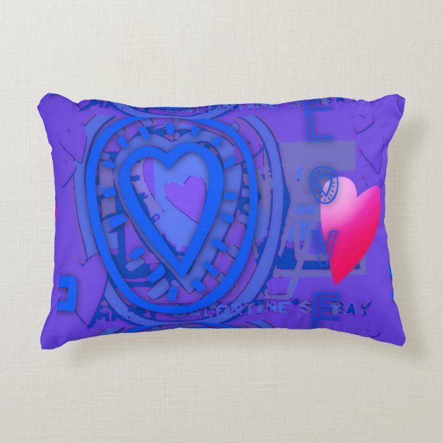Nested Hearts Valentijnsdag Blue Harmony AP Accent Kussen (Voorkant)
