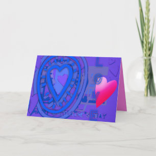Nested Hearts Valentijnsdag Blue Harmony card Feestdagen Kaart