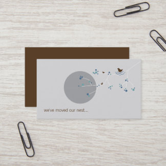 Nestelend Vogeltje + Familie Blauw Aangepast Nieuw Visitekaartje