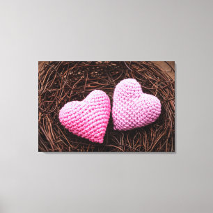 Nesten met hart canvas afdruk