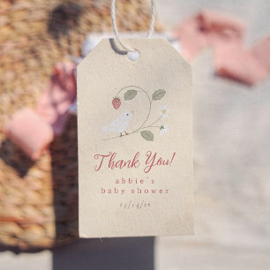 Nestfeestje Aardbeien Vogel Meisje Baby Shower Cadeaulabel