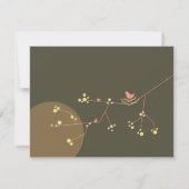 Nesting Bird And Family Baby Merci Carte de note (Dos)