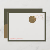 Nesting Bird And Family Baby Merci Carte de note (Devant / Derrière)