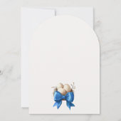 Nesting Bird Blue Bow Baby Shower Invitation (Dos)