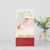 Nesting Bird & Family Baby Girl Faire-part de nais (Debout devant)