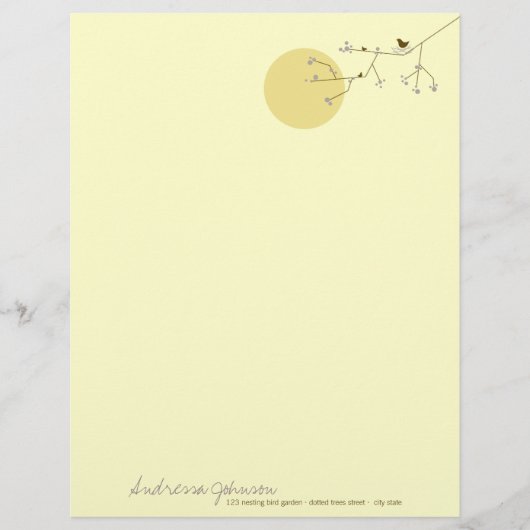 Nesting Bird Family Baby shower Letterhead Briefhoofd (Voorkant)