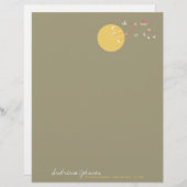 Nesting Bird Family Baby shower Letterhead Briefhoofd Ontwerp (Voorkant / Achterkant)