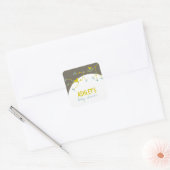 Nesting Bird Family on Branches Modern Baby shower Vierkante Sticker (Envelop)