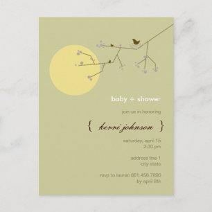Nesting Bird stamboom grillig Baby shower Uitnodiging Briefkaart