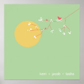 Nesting Birds Family Baby Nursery Art Print (Voorkant)