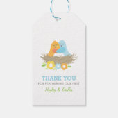 Nesting Birds Spring Baby Jongen Douche Blauw Sina Cadeaulabel (Achterkant)