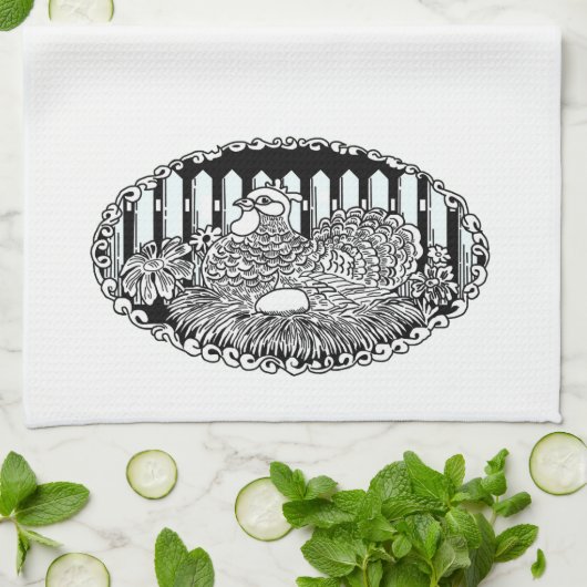 Nesting Box Hen Theedoek (Gevouwen)