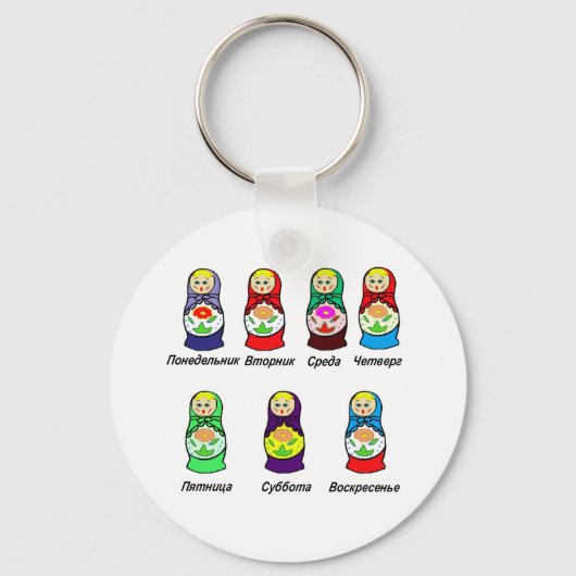 Nesting Dolls Day of the Week Sleutelhanger (Voorkant)