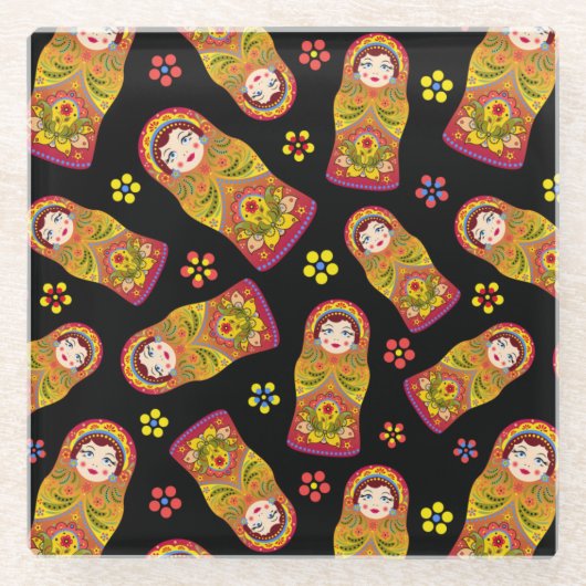 Nesting Dolls Glazen Onderzetter (Voorkant)