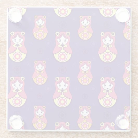 Nesting Dolls Glazen Onderzetter (Achterkant)