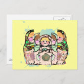 Nesting Dolls op een gele achtergrond - Briefkaart (Voorkant / Achterkant)