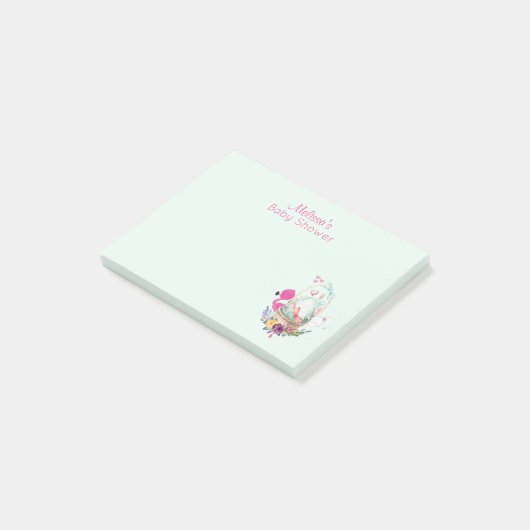 Nesting Egg w/ Flamingo & Bunny Baby shower Post-it® Notes (Schuin)