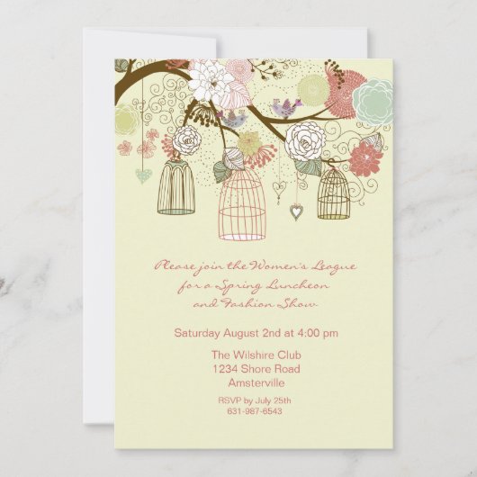 Nesting Floral Invitation Kaart (Voorkant)