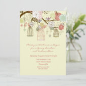Nesting Floral Invitation Kaart (Staand voorkant)