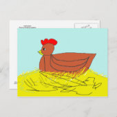 Nesting Hen Briefkaart (Voorkant / Achterkant)