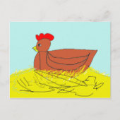Nesting Hen Briefkaart (Voorkant)