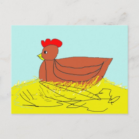 Nesting Hen Briefkaart (Voorkant)