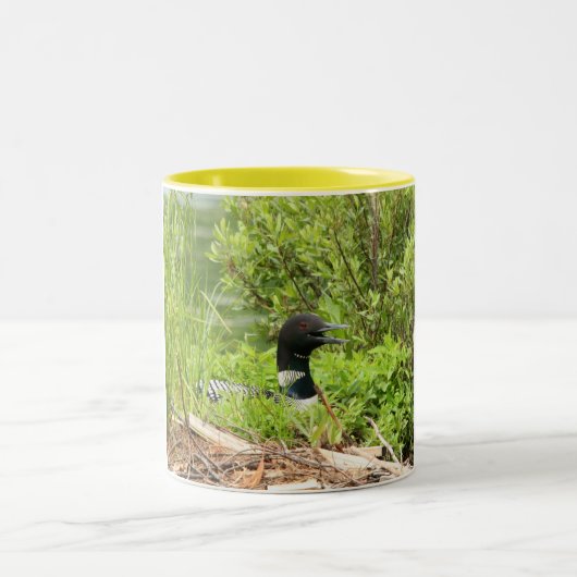Nesting Loon Coffee-Mok Tweekleurige Koffiemok (Center)