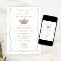 Nesting Party Gedicht Baby Blue Egg Doodle