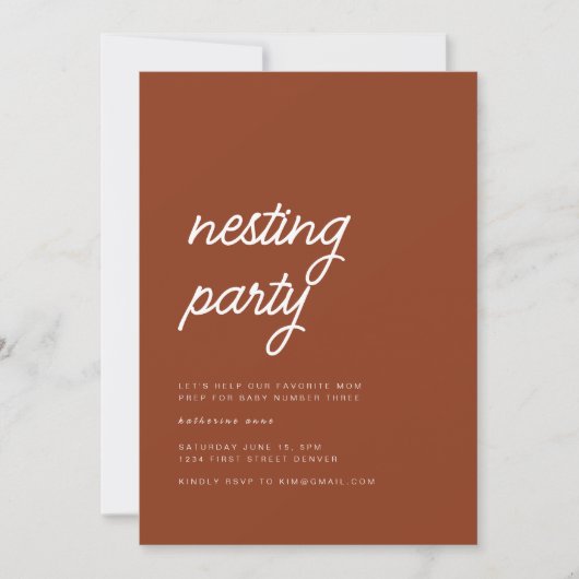 Nesting Party Invitation Sjabloon Kaart (Voorkant)