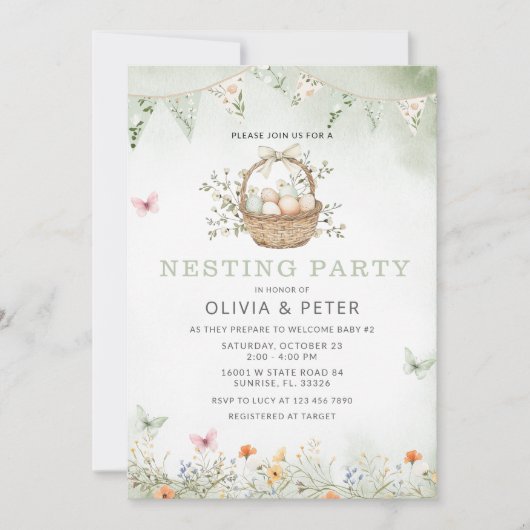 Nesting Party Prep het Nest Baby shower Kaart (Voorkant)