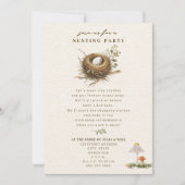 Nesting Party Woodland Mushroom Neutral Baby Kaart (Voorkant)