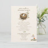 Nesting Party Woodland Mushroom Neutral Baby Kaart (Staand voorkant)