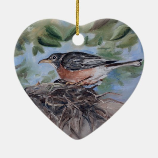 Nesting Robin Ornament (Achterkant)