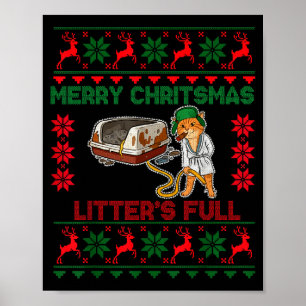 Nestjes Vol Kerstmis Merry Christmas Grappige Katt Poster