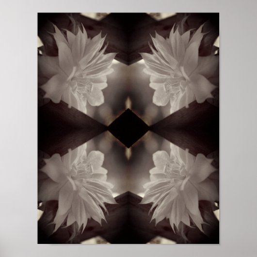 Nestled Clematis Flower Zwart-wit Poster (Voorkant)