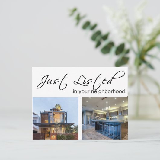 NET AANGEBODEN briefkaart onroerend goed (Staand voorkant)