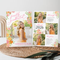 Net Afgestudeerd Bloemig Citrus Afstudeerfeest