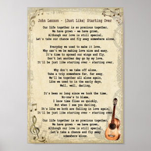 Net als bij het starten van de druk over Song Lyr Poster