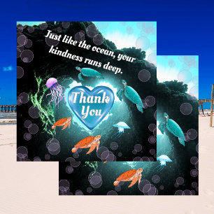 Net als de oceaan gaat je vriendelijkheid diep bedankkaart