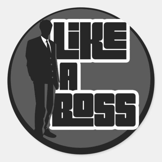 Net als een baas ronde sticker (Voorkant)