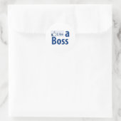 Net als een baas ronde sticker (Tas)